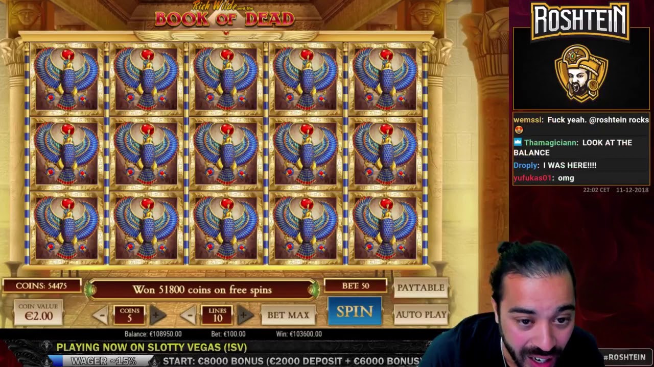 ROSHTEIN - Book Of Dead 103K!! NEWEST SINGLE WIN RECORD