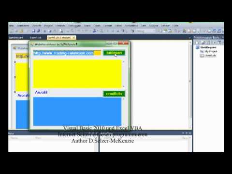 Visual Basic 2010 Excel VBA die  Internet Seiten einlesen programmieren SelMcKenzie Selzer-McKenzie