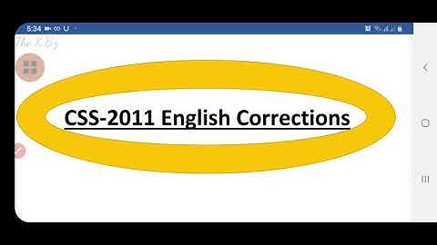 #CSS_English_Corrections #PMS_English_Corrections CSS-2011 Past paper