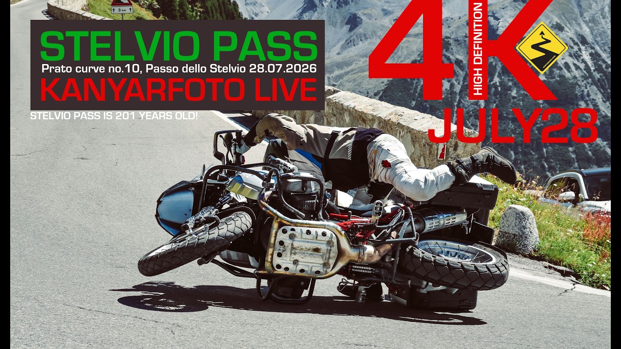 Kanyarfoto Live 28.07.26 / 4K PLAYBACK from Stelvio Pass - Curve no10. Prato side