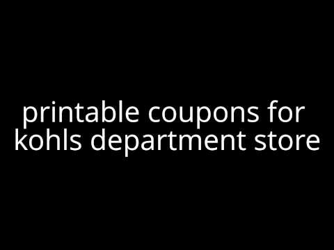 printable coupons for kohls department store