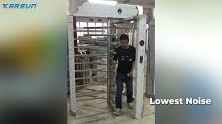 Security Fingerprint and Qr Code Scanner Access Control Barrier Gate Full Height Turnstile Karsun