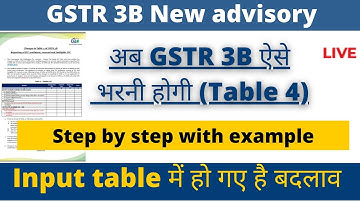 GSTR 3B table 4 new advisory |