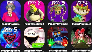 Poppy Playtime Chapter 1,2,3,4,5 Full Gameplay,Hungry Worm Prison Run,Choo Choo Charles Mod Mommy