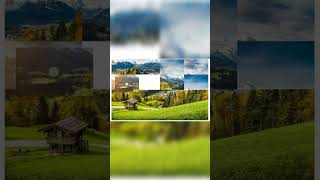 puzzle gambar Padang rumput hijau dan pegunungan #pemandanganalam #videoshorts