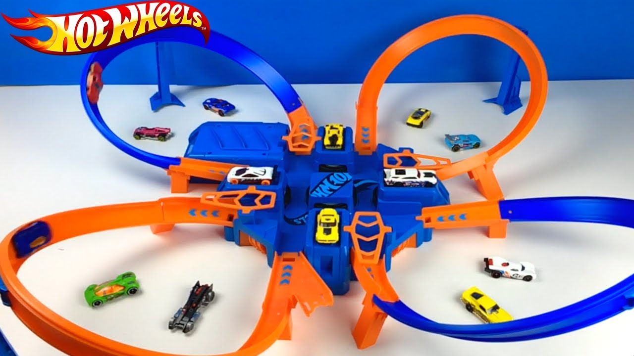 Hot Wheels Criss Cross Crash 4 Way Crash Zone Motorized Race Way With One  Car