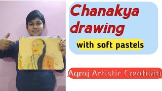 Drawing of Chanakya With soft pastels | Chanakya ki Drawing kaise banaye. screenshot 2