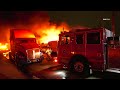 Montebello: Massive Tire Yard Fire with Huge Flames Seen