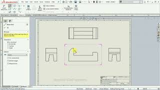 Crop view in Solid works drawing work bench