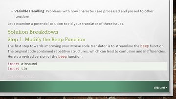 Fixing Your Python Morse Code Translator: Common Issues and Improvements