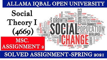 Social Theory I (4669)-AIOU Solved Assignment Spring 2021@AHA Assignments