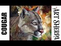 HOW TO PAINT A COUGAR WILDCAT Beginners Learn to paint Acrylic Tutorial Step by Step WILDLIFE ART