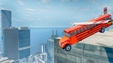BeamNG Drive School Bus Crashes – Top 50 Bus Jumps & Yellow Bus Compilation