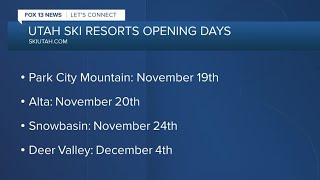 Utah ski resorts announce opening days