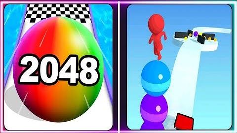 🌈👑 Ball Run 2028 🆚 Stack Rider MAX LEVEL Gameplay iOS,Android Pro Walkthrough Videos Game Mobile