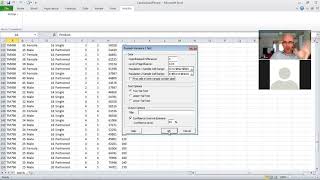 PhStat independent sample t test with unsummarized values option