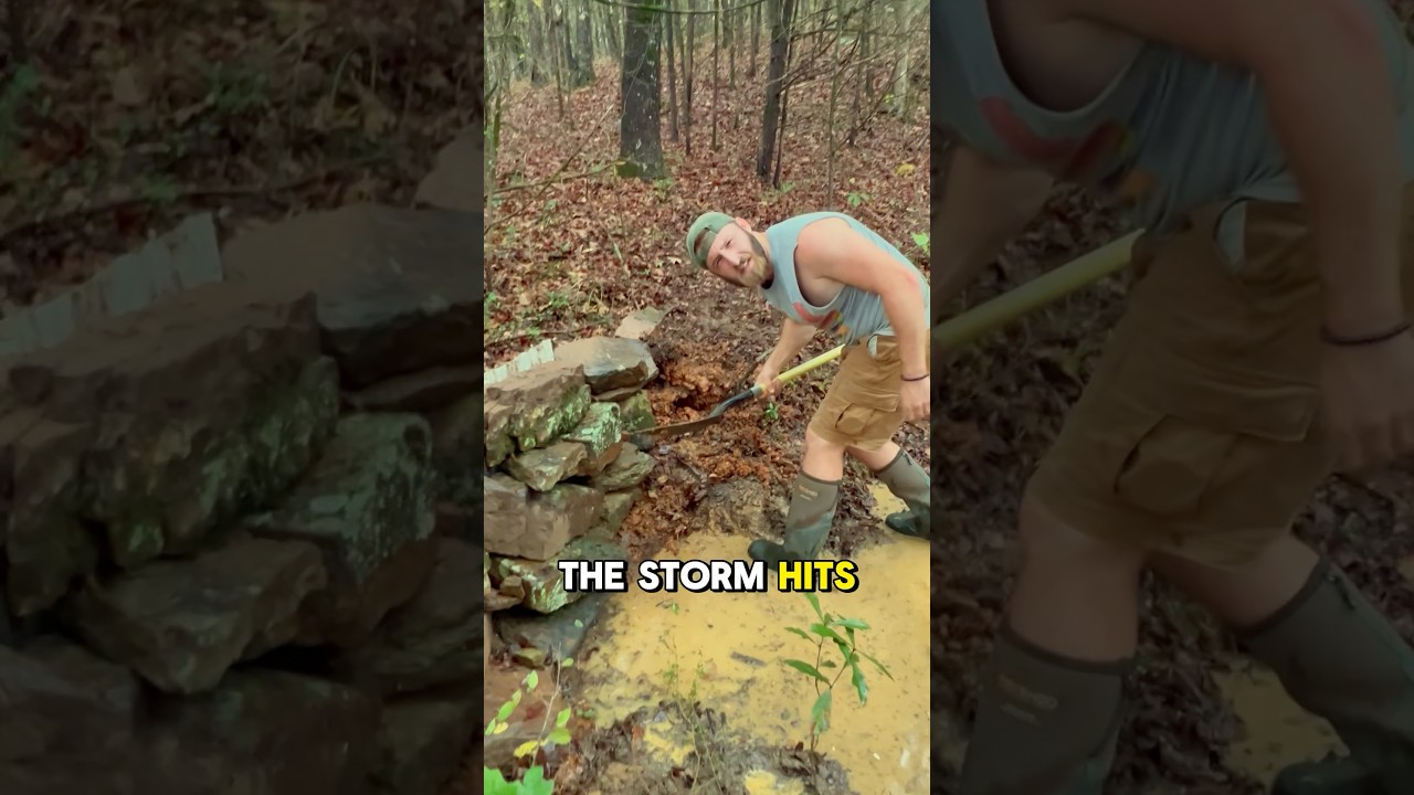 Building our own MONSTER POND 🐟🔥 (Part 2) #shorts #fishing