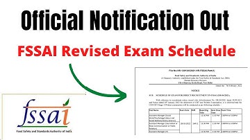 FSSAI Exam Date 2022 | FSSAI Exam Date Official Notification Out | FSSAI Exam Official Notice