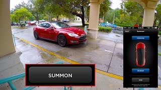 Demonstration of tesla's latest software resale version 7.1 that
includes summon feature. we demonstrate the feature by having car pick
us up in t...