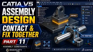 CATIA V5 Contact Constraint & Fix Together | Beginner Assembly Design Tutorial Part 11