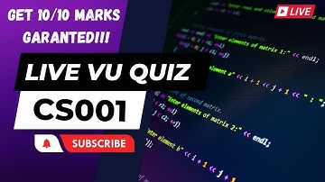 CS001 LIVE VU QUIZ 2| Get Full Marks Guaranteed | Quiz Hacks | Virtual University