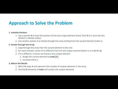 LeetCode Problem 3 : Remove Duplicates from Sorted Array