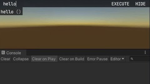 Command Dev Console Unity