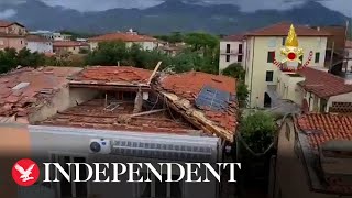 Destruction caused in Italy's Tuscany region following deadly storms