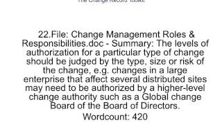 The Change Record Toolkit