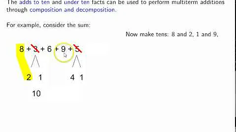 Math for Elementary Education 230 Addition by Decomposition (Multiterm sums)