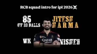 RCB squard intro for IPL 2026 RCB