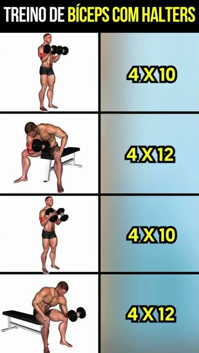 Treino de bíceps com halteres | TREINO DE  MUSCULAÇÃO #shorts