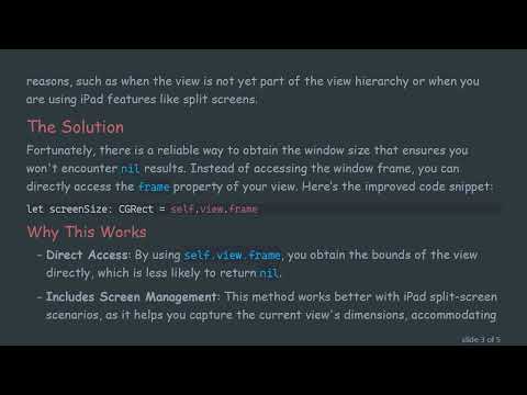 How to Get Window Size in Swift (Including iPad Split Screen)
