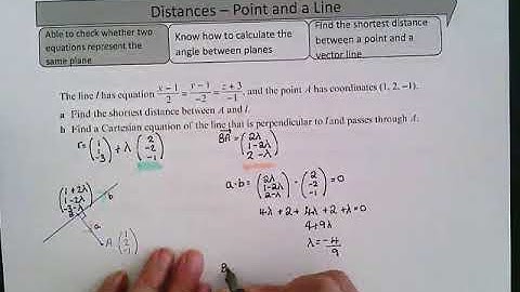 A level Further Maths 1 - Shortest Distance between a Point and a Vector Line
