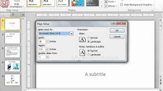 PowerPoint 2010 Tutorial Using Page Setup Microsoft Training Lesson 8.1 screenshot 3