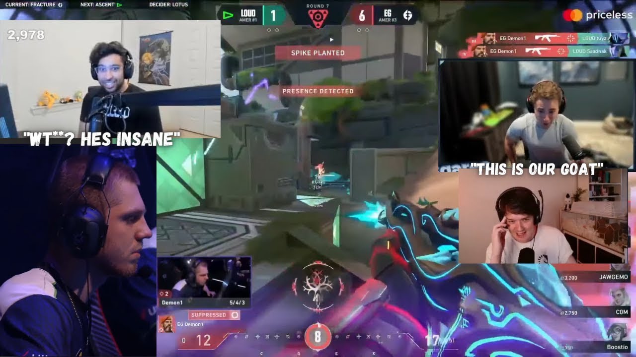 Streamers React ft. shazam to EG Demon1 Vs LOUD #vct #valorant # ...