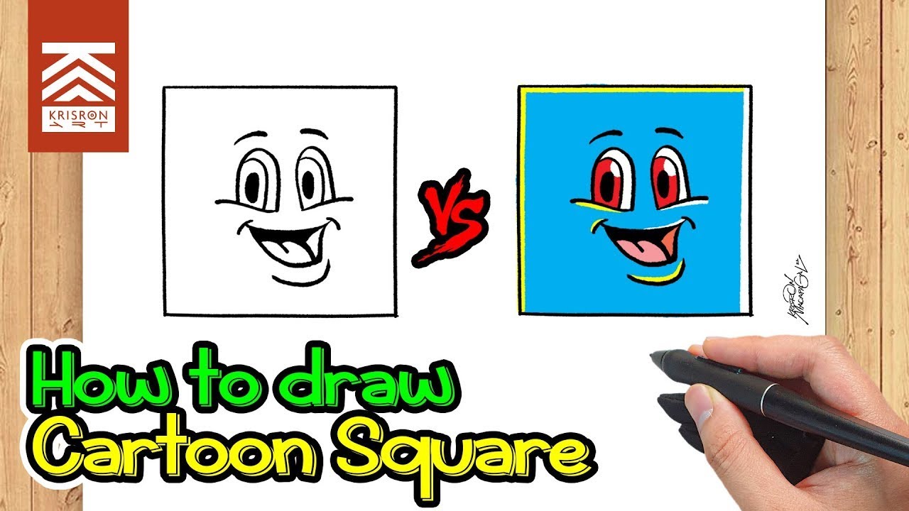 How to Draw Cartoon Square | Easy - Step by Step Digital Art - YouTube