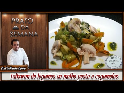 Vídeo: Cantarelos Com Legumes E Molho Pesto