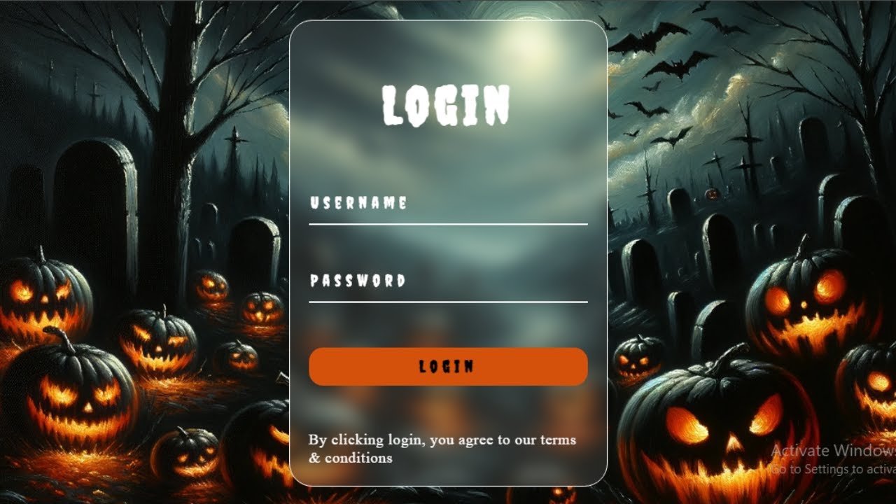 How to Create a Spooky Glassmorphism Halloween Themed Login Form with ...