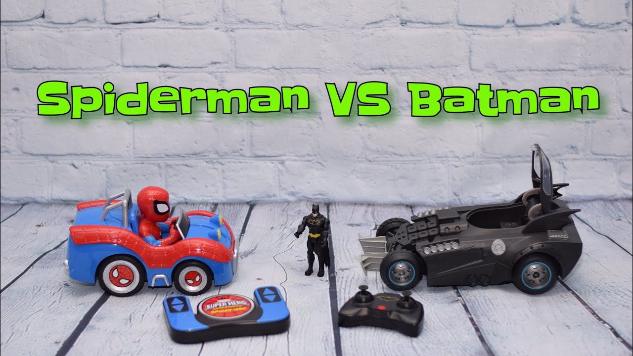 Remote control Batman Launch and Defend Batmobile VS Marvel Spiderman Buggy | UNBOXING