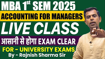 Accounting For Managers | Mba 1st Sem | Accounts MBA | Cost Accounting | Rajnish Sharma Classes |