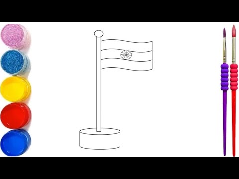 How to draw National Flag of India | Watercolour Independence Day painting  for beginners - YouTube
