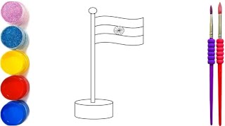 How To Draw Indian Flag Step By Step Easy Flag Drawing Video I Love India Drawing Video