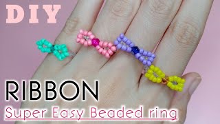 Easy Beaded Ribbon Ring | Cin DIY