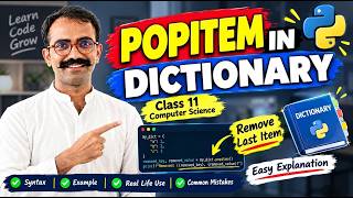 How to Remove Items Using popitem() in Python Dictionary | Class11 computerscience | CBSE