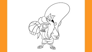 How to Draw YOSEMITE SAM - Tune Squad | SPACE JAM: A New Legacy