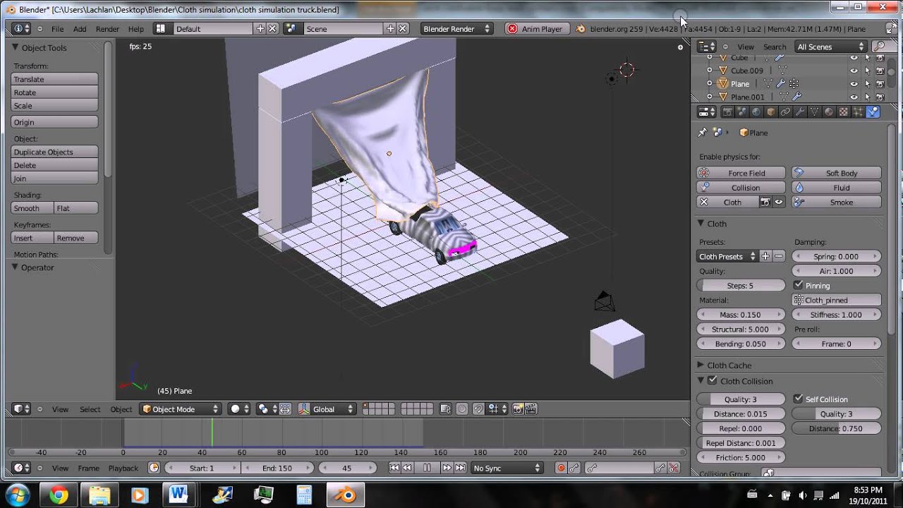 Cloth simulation on Blender YouTube
