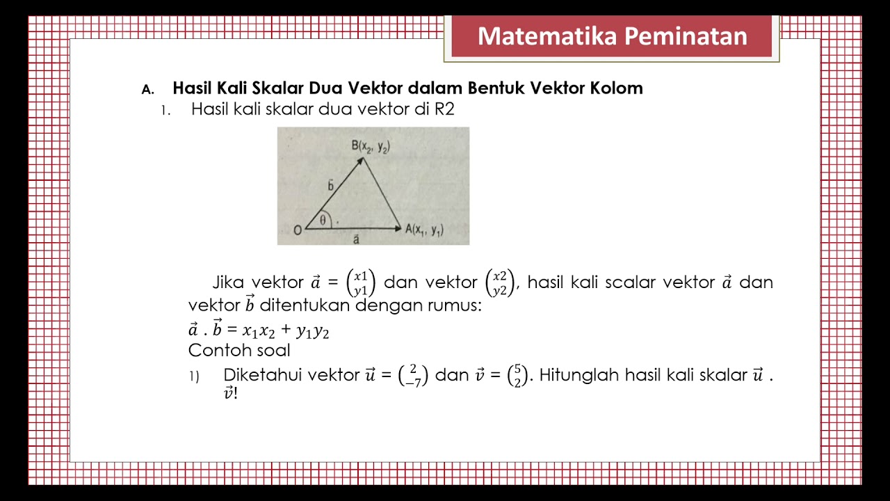 Hasil Kali Skalar Dua Vektor Matematika Peminatan Kelas 10 Youtube