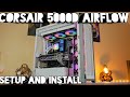 Corsair 5000D setup with 12 fans, H150i Elite Capellix Push Pull and more