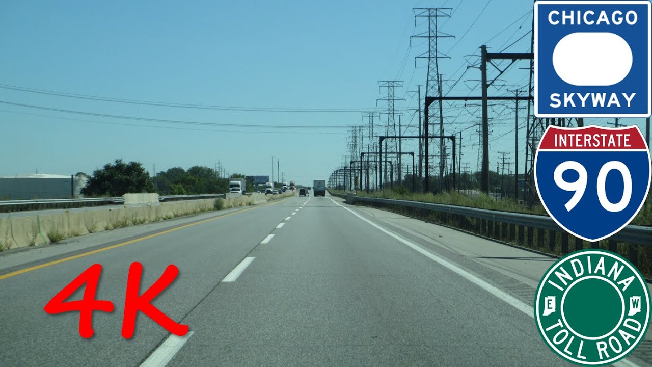 ⁴ᴷ Chicago Skyway Toll Bridge/Indiana Toll Road eastbound [4K VIDEO]